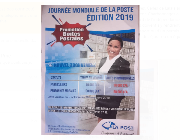 Promo La Poste au Gabon